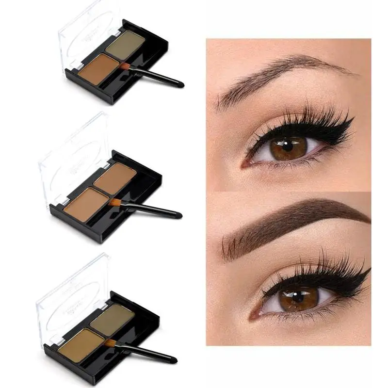 2 цвета пудра для бровей палитра водостойкая татуаж Набор теней торта с кистью