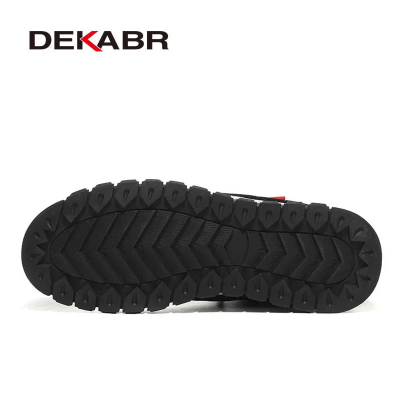 DEKABR/теплые зимние ботинки размера плюс 39-48, брендовые кожаные мужские ботинки высокого качества, мужские Модные Повседневные ботильоны, Осенняя обувь