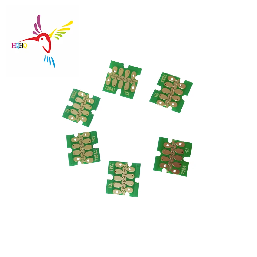 6 шт./компл. один раз чип для Epson Surecolor SC F2000 F2100 картридж T7251 t7254 t725A картриджа с