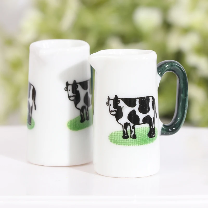 

2/3Pcs Mini Simulation Milk Bottle Milk Cup Model Resin Doll House Kitchen Decoration