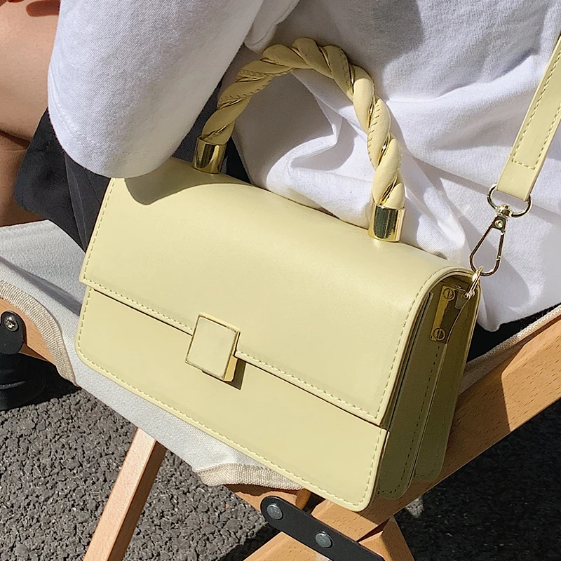 

Solid color Small Tote bag 2021 Summer New High-quality PU Leather Women's Designer Handbag Luxury brand Shoulder Messenger Bag