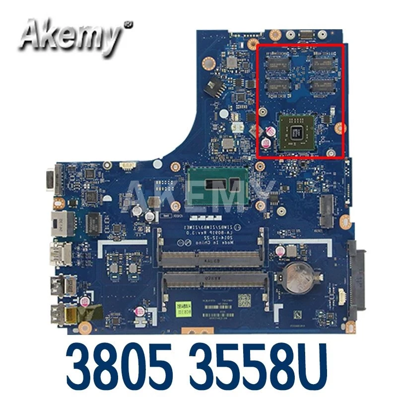 Akemy ZIWB2 / ZIWB3 ZIWE1 LA-B091P REV: 3 0 Для материнской платы ноутбука Lenovo B50-70 CELERON 3558U 3805 + R5 M230 GPU