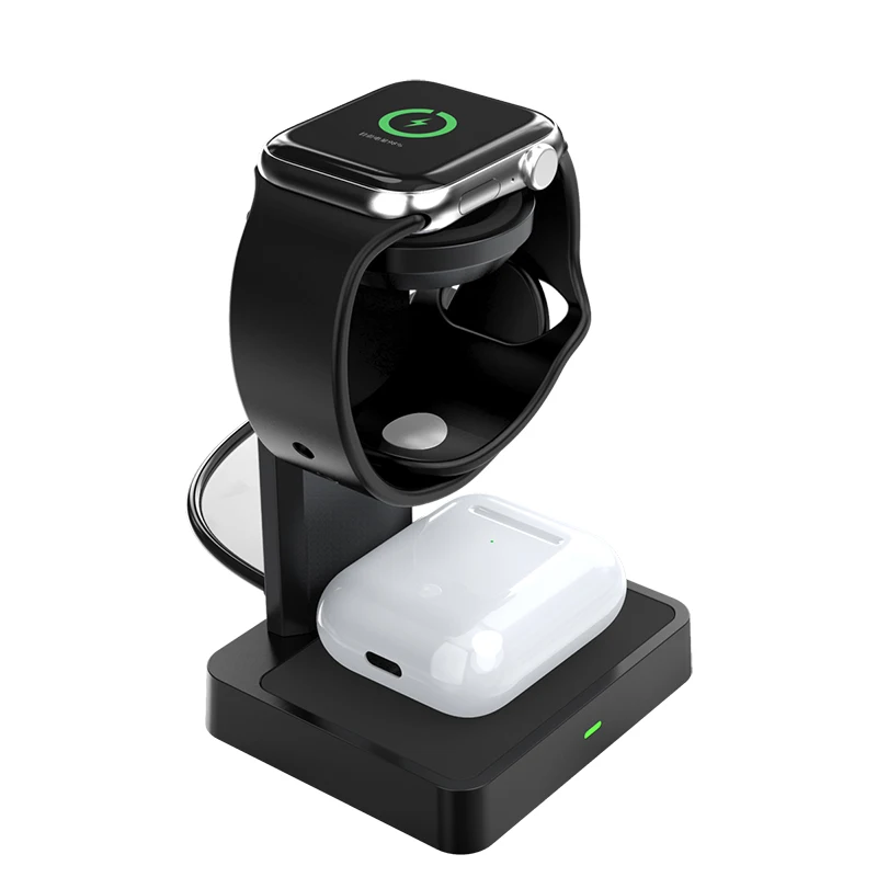 Estaci&oacute;n de carga inal&aacute;mbrica 2 en 1 para Apple iWatch, AirPods, Samsung, auriculares, soporte de carga r&aacute;pida por inducci&oacute;n, cargador Vertical-1