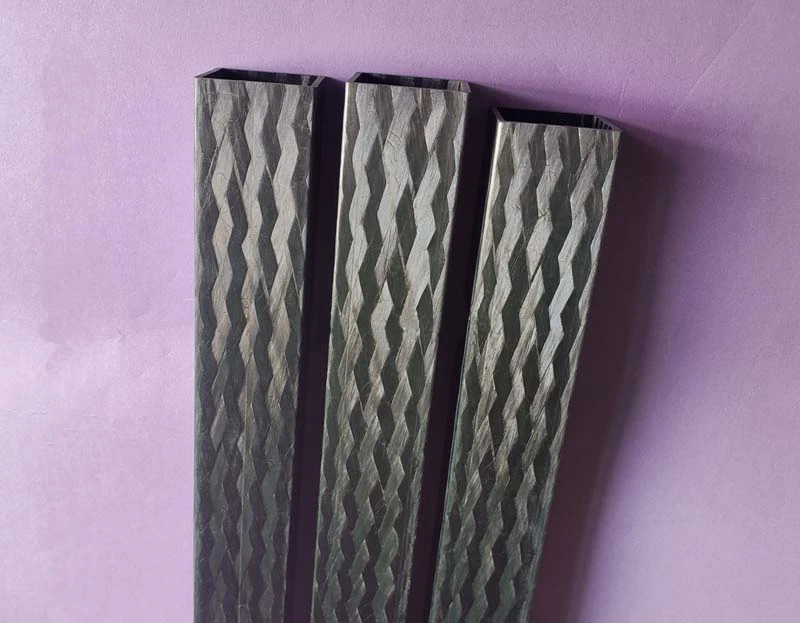 Tubo cuadrado de fibra de carbono de alta dureza, proceso de tejido de doble cara, longitud de 500mm, OD 15 /18/20/25/30mm para varillas de soporte de modelo-3