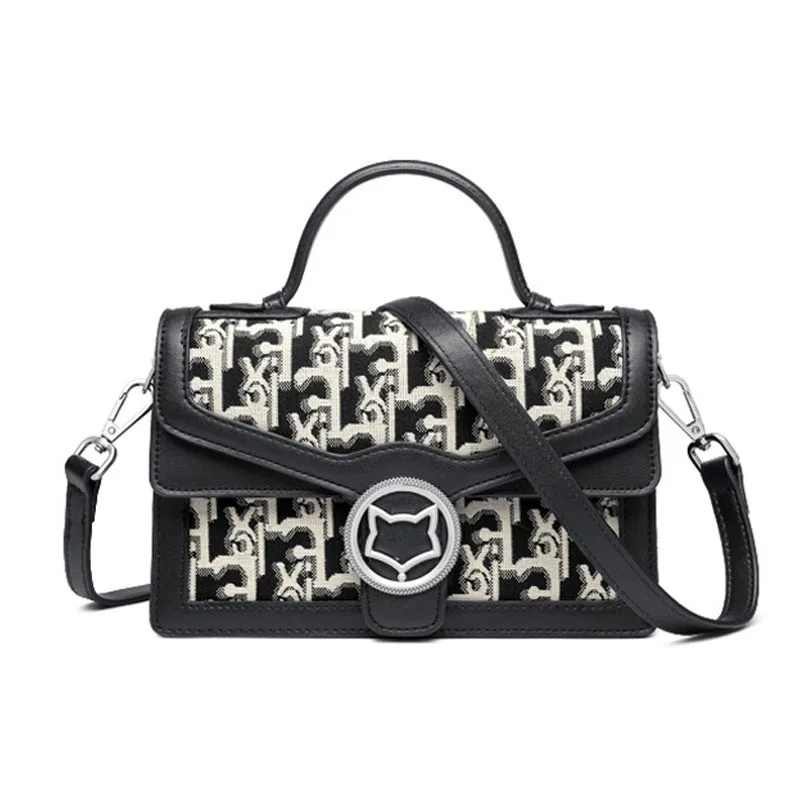 

Genuine leather bag Women 2021 New Fashion contrast color shoulder bag luxurious handbag temperament high quality messenger bag