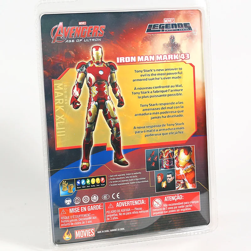 Marvel легенды ЖЕЛЕЗНЫЙ ЧЕЛОВЕК Марк XLIII MK43 ПВХ экшн-фигурка коллекционная игрушка |