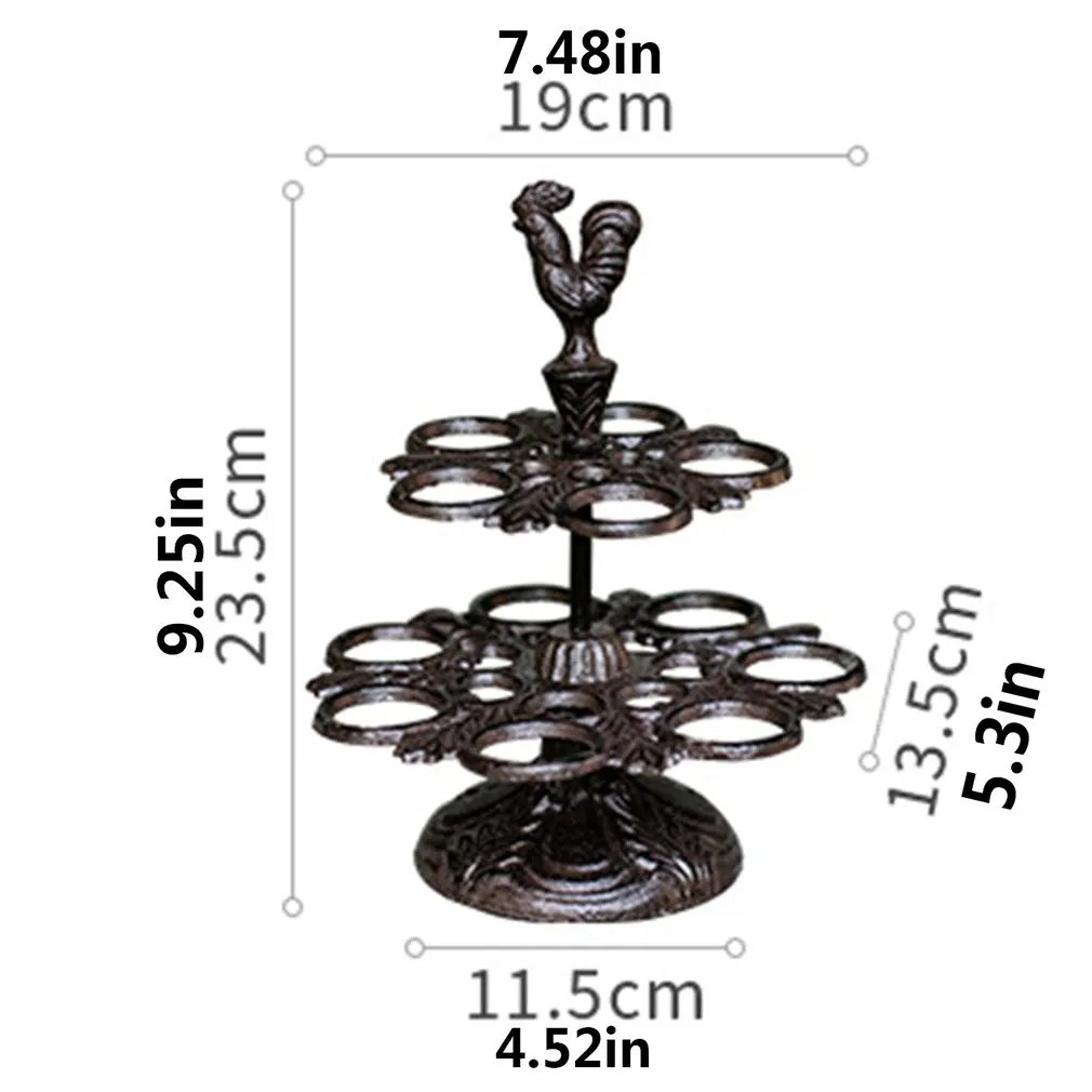 

Retro Cast Iron Egg Rack Egg Collection Rack Kitchen Courtyard Decoration Holiday Gift Kitchen Supplies