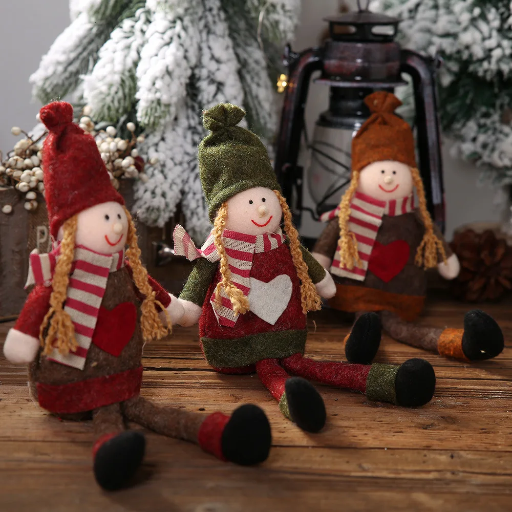 Веселая Рождественская елка украшения мультфильм кукла Санта Клаус Лось для