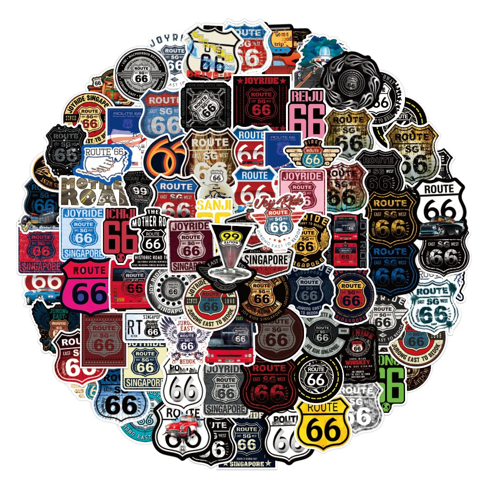 

10 / 30 / 50pcs New US Highway 66 Graffiti Sticker DIY Luggage Guitar Star Animation Sticker Waterproof Wholesale