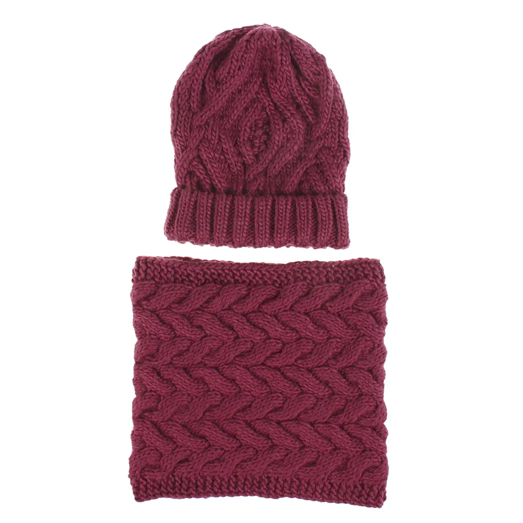 Женская двухкомпонентная однотонная вязаная шапка сохраняющая тепло шейный