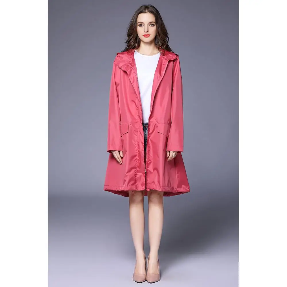 

Fashion Wterproof Raincoat with Pocket Adult Hiking Poncho Hooded Camping Waterproof Rainwear Suit Raincoat Women Capa De Chuva