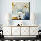 EECAMAIL сделай сам, американская алмазная живопись, полная Алмазная вышивка, роскошная абстрактная синяя Цветочная подвесная картина для ресторана, без рамки