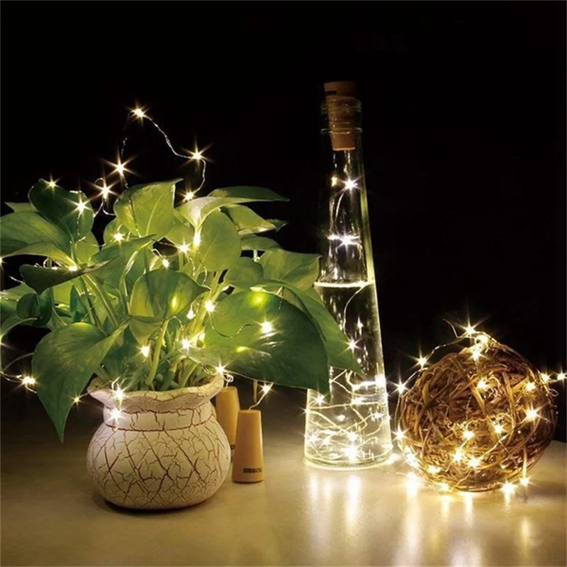 Винная пробковая Серебряная гирлянда светодиодная веревка Сказочная леска