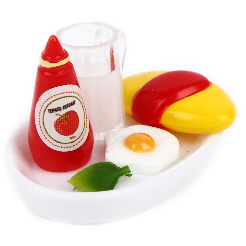 

1 Набор, масштаб 1/12, миниатюрный кукольный домик, молочное яйцо, набор для завтрака для Мини-куклы, еда, детский кухонный набор, аксессуары, иг...