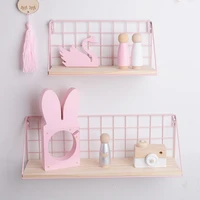 wooden iron wall shelf wall mounted storage rack organization for bedroom kitchen home decor kid room diy wall decoration holder