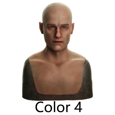 Color 4 Силиконовая маска для мужчин, Реалистичная маска для взрослых, силиконовая маска для мужчин, косплей, вечерние Фетиш маска, настоящая кожа - Цвет: Color 4