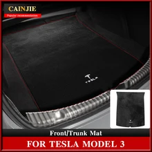 For Tesla Model 3 2021 Car Accessories Flannel Cushion Front Trunk Mats Storage Box Dust Protection 
