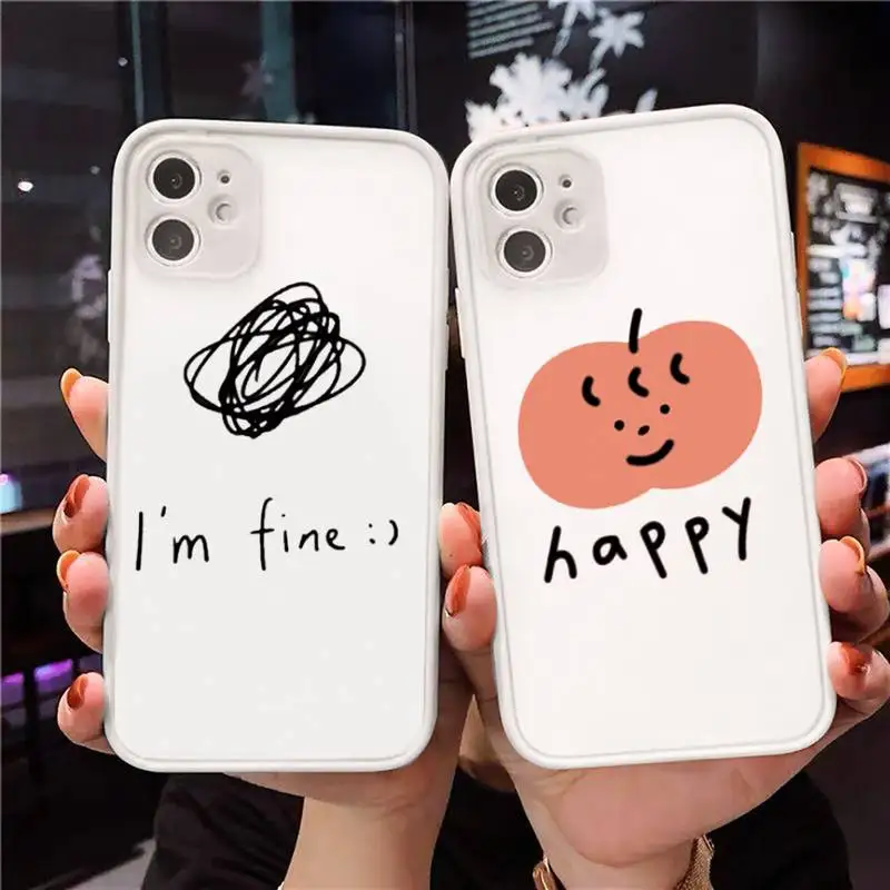 

Cartoon Fruits Phone Case Transparent Matte For IPhone 7 8 11 12 S Mini Pro X XS XR MAX Plus Cover Shell