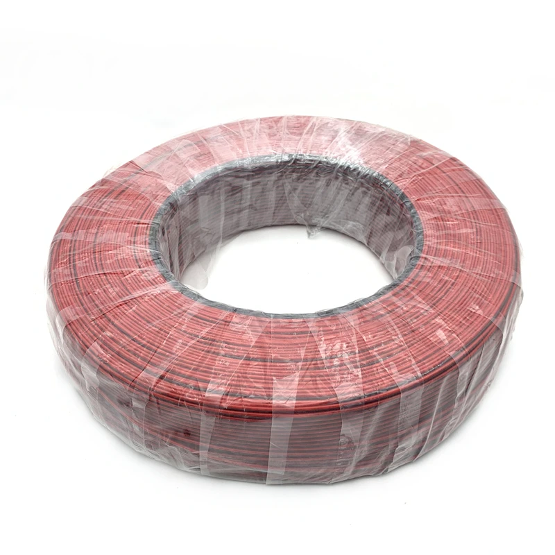 Кабель для светодиодной ленты 18AWG луженая медь 2 контакта красный черный