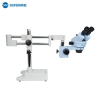 SUNSHINE SZM45T-STL2 Trinocular HD Stereo Microscope 7X-45X Big Boom Stand Universal Bracket Microscope for Mobile Phone Repair