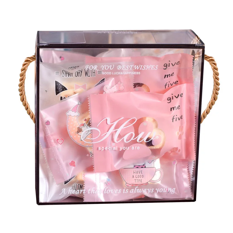 10 шт./лот прозрачная коробка для конфет и печенья из нуги рождественские