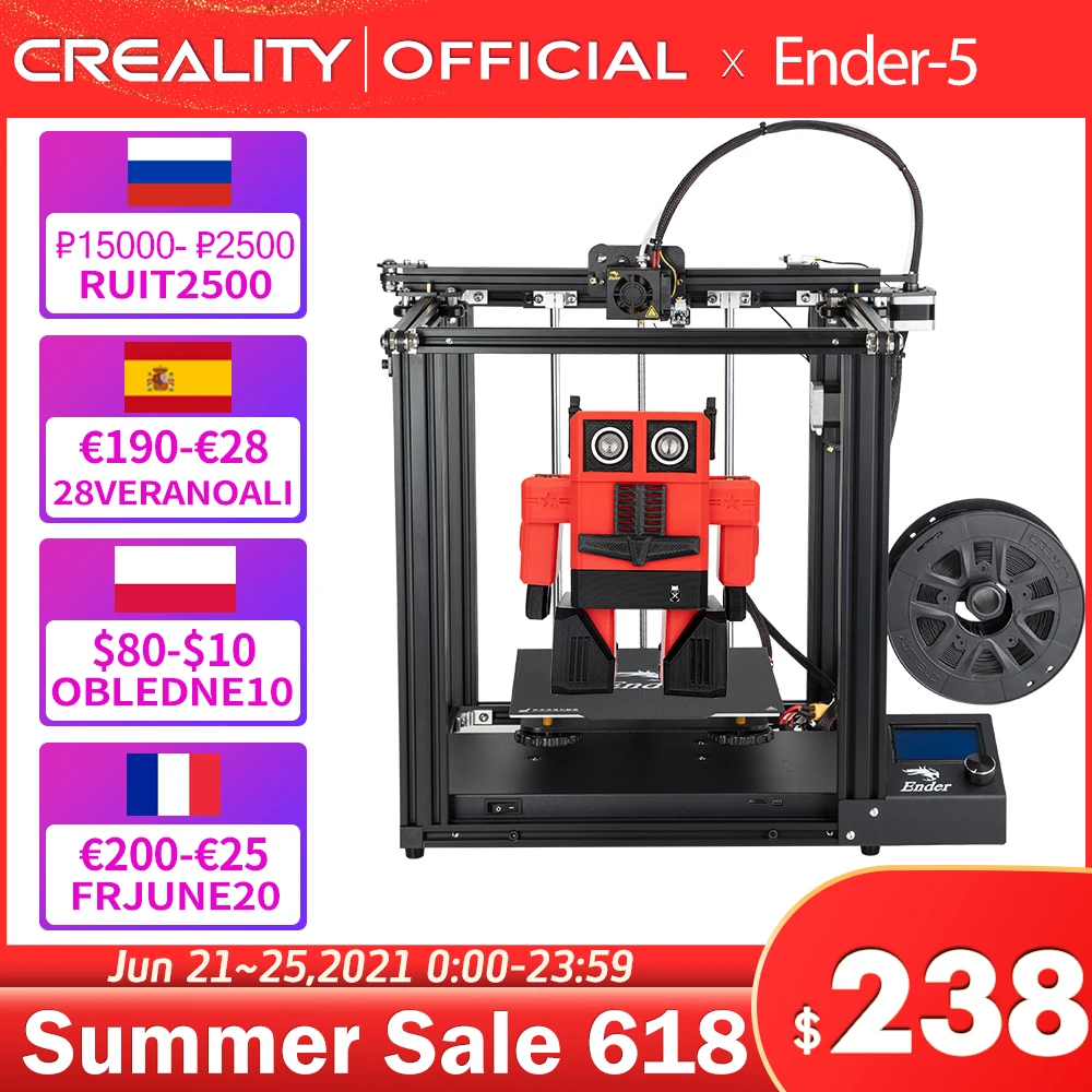 CREALITY 3D принтеры Ender 5 двойной ось Y моторы Магнитный алюминиевая плита горячего