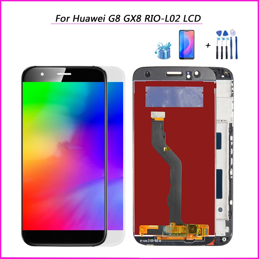 Новый испытания 5 &quotдля Huawei G8 GX8 RIO L01 L02 L03 ЖК дисплей + сенсорный экран дигитайзер