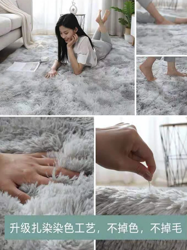 

Plush Carpet for Large Living Room Thick Rugs Children Bedroom Fluffy Floor carpets Soft Velvet Decor Rug Gray Kids Room Mat rug