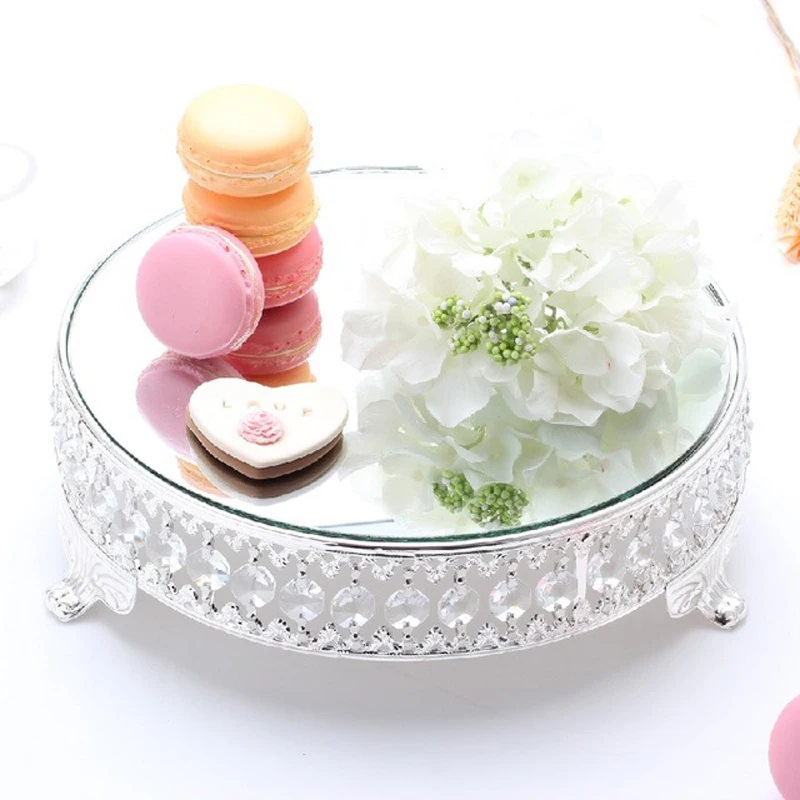 Европейский десертный поднос серебряная тарелка металлическая акриловая