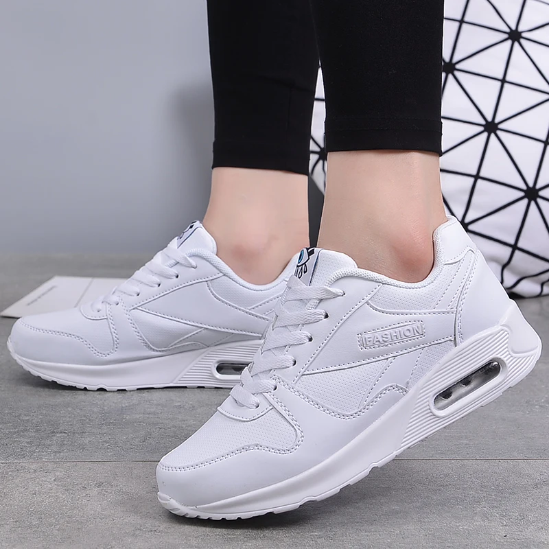 New Brand Womens Air Cushion Sport Shoes Casual Running Shoes Soft Bottom Gym Shoes Ladies Fitness Sneakers Lace-Up Zapatillas