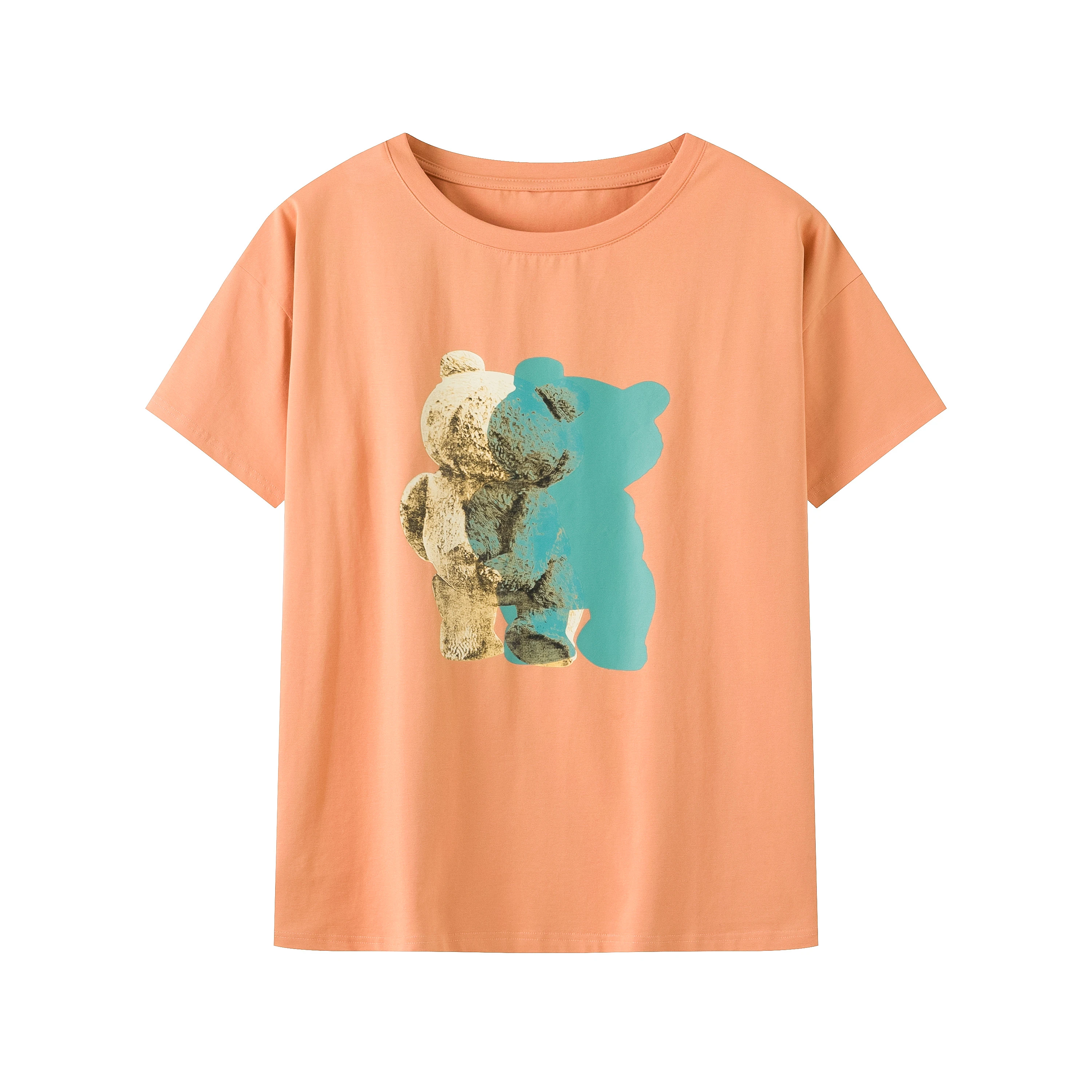 

Girls T-shirt Cartoon Print Funny Casual O-neck Short Sleeve Loose Streetwear Top Female Simple Style Comfortable All-match Tees