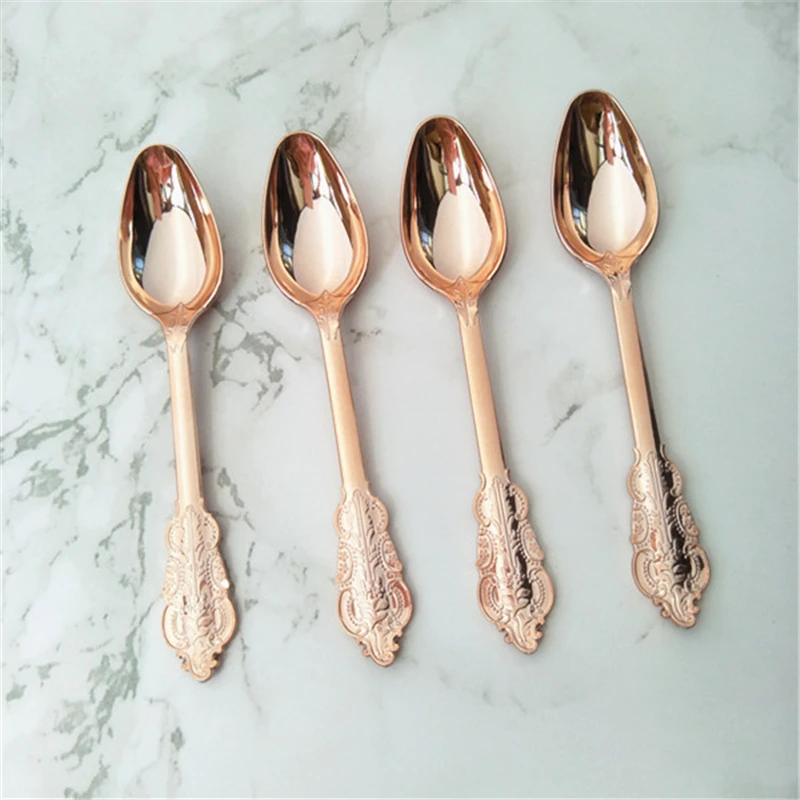 8 комплектов роскошных бумажных тарелок из розового золота с ананасами салфетки