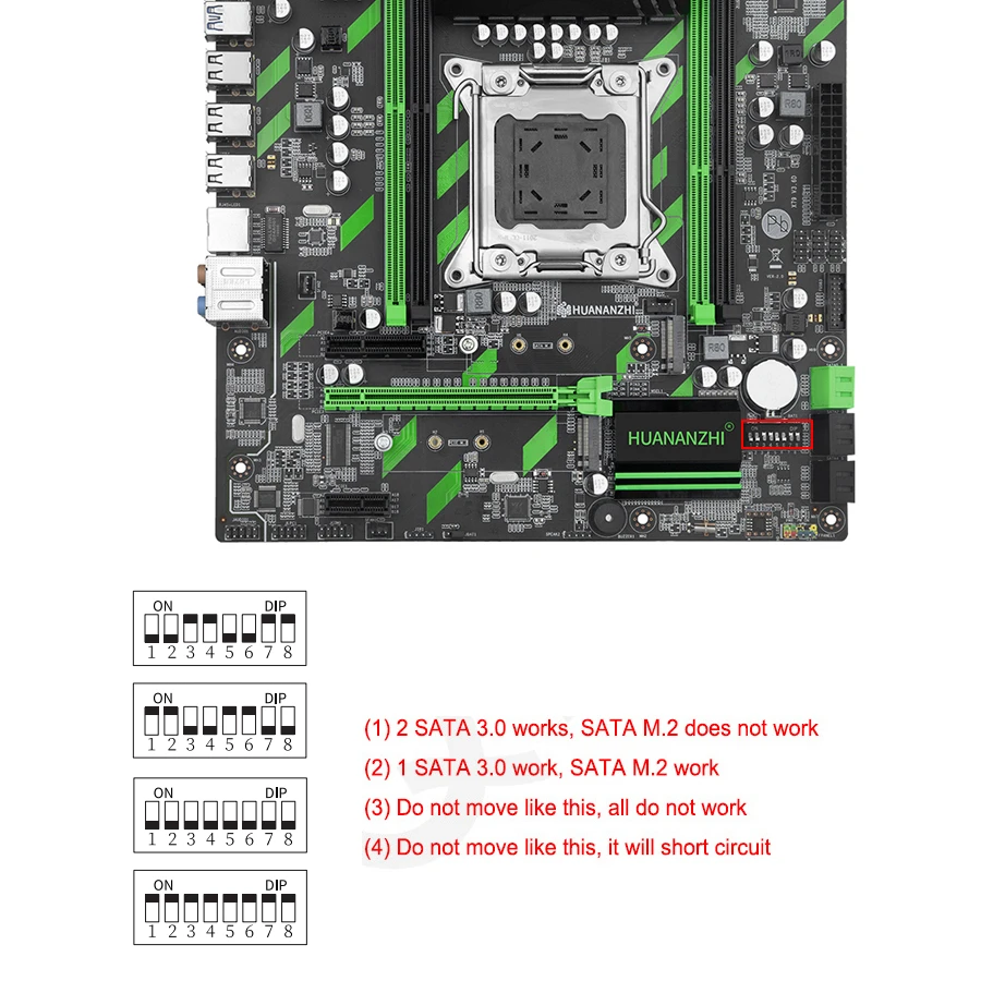 Материнская плата HUANANZHI X79 с Xeon E5 2650 V2 4x8 ГБ = 32 Гб 1600 МГц память DDR3 ECC REG|Материнские