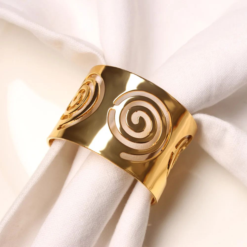 6 шт. металлические полые вихревые креативные кольца для салфеток | Кольца