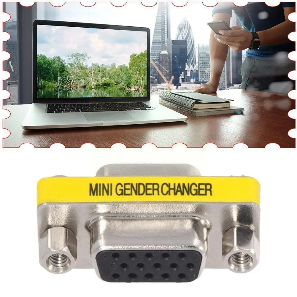 

VGA Adapter Monitor Connector VGA Female-to-female VGA Free Port 15-pin Adapter Welding Video Screw K9O9