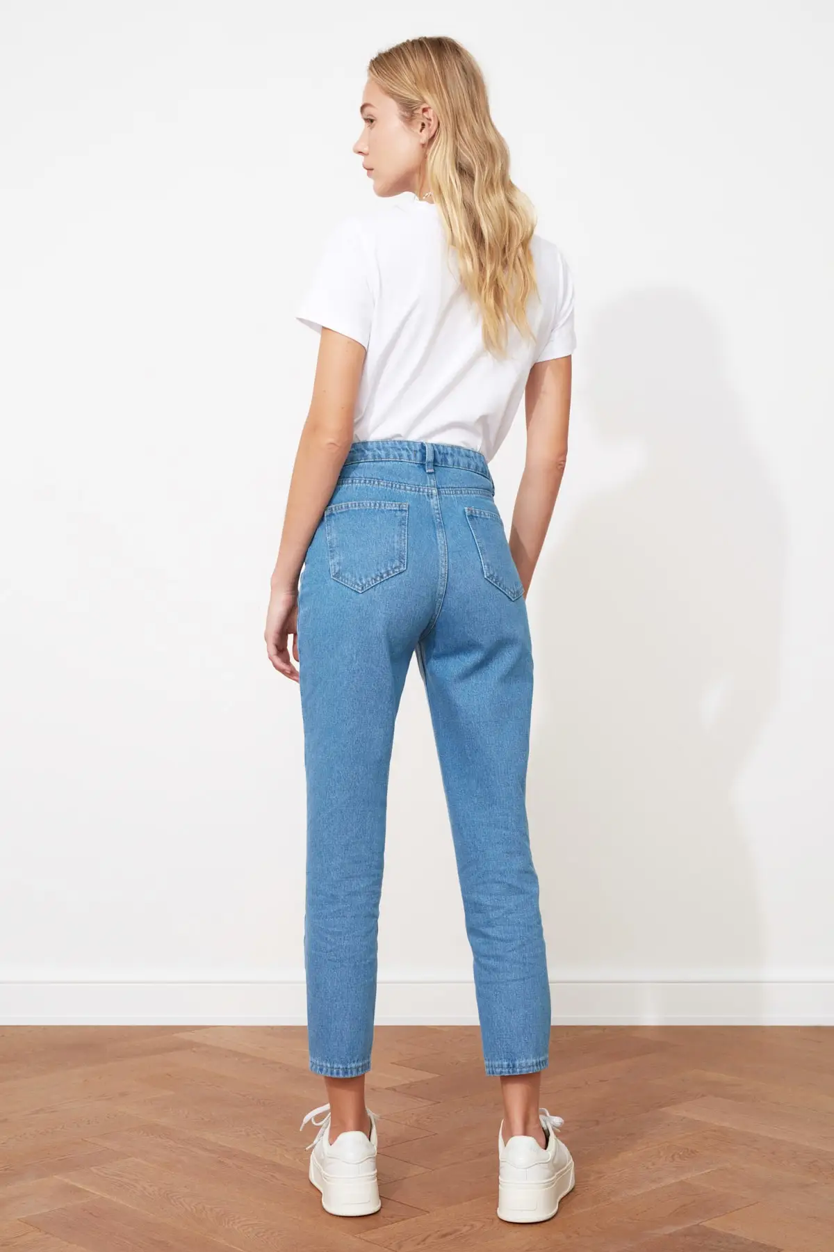 

Trendyol Blocky High Bel Mom Jeans Jeans Trousers Casual Denim Outerwear Blue Streetwear Vintage Women Fashion Jeans 2021