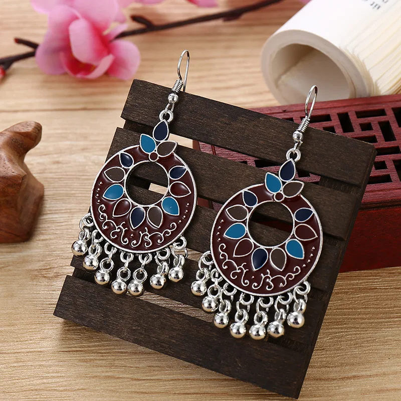 Винтажные висячие серьги из сплава в стиле ретро Женские Висячие с маленькими