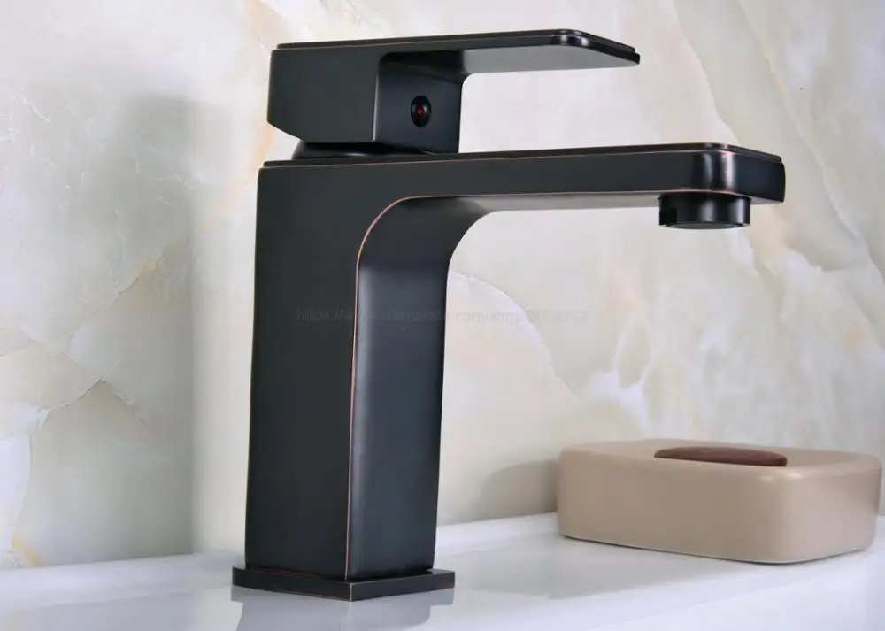 

Deck Mounted Single Handle Hole Bathroom Sink Mixer Faucet Oil Rubbed Bronze Hot and Cold Water Mixer Tap znf664