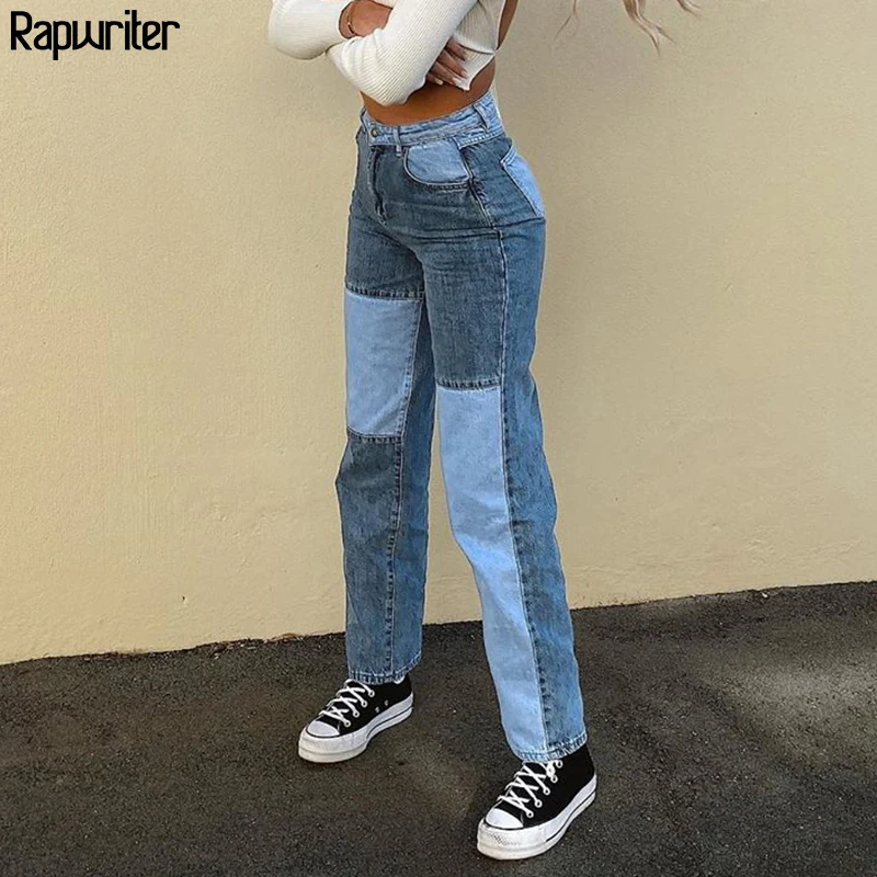 Стильные двухцветные туфли синие женские джинсы размера плюс 2020 осень полной