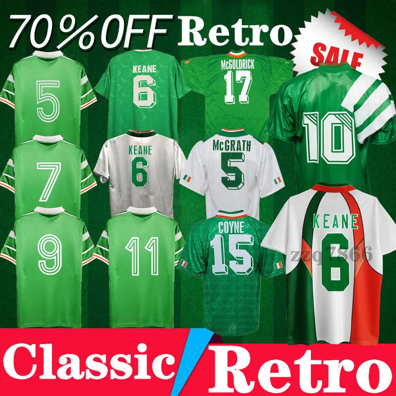 

1988 1990 1992 1993 1994 1996 Classic Retro Irish Jersey TOWNSEND KEANE McGOLDRICK COYNE STAUNTON HOUGHTON Vintage Shirts