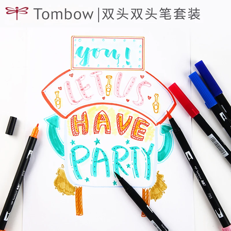 TOMBOW ABT Dual кисть акварельных ручек с двойной головкой 108 Цвета набросок рисунок