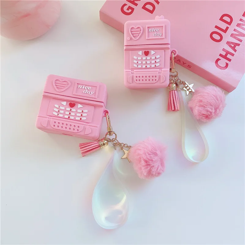 

For airpods case,For AirPods Pro Apple Bluetooth wireless headset cute silicone soft shell airpods 1 2 case with lanyard