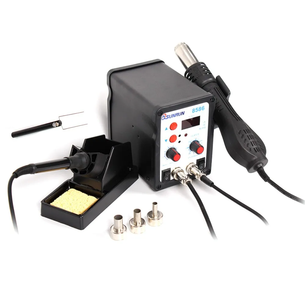Паяльная станция 8586 SMD BGA 2 в 1 паяльник с пистолетом горячего воздуха для сварки