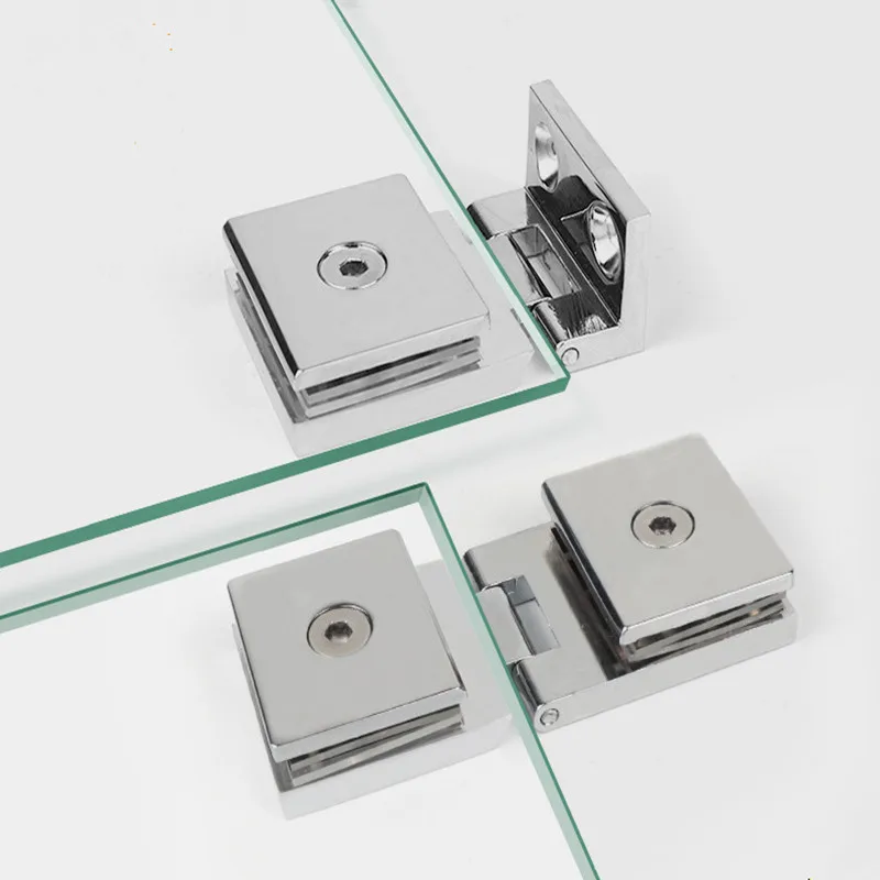 2 шт./компл. 90 180 градусов Стекло дверные петли двусторонние зажим цинковые для