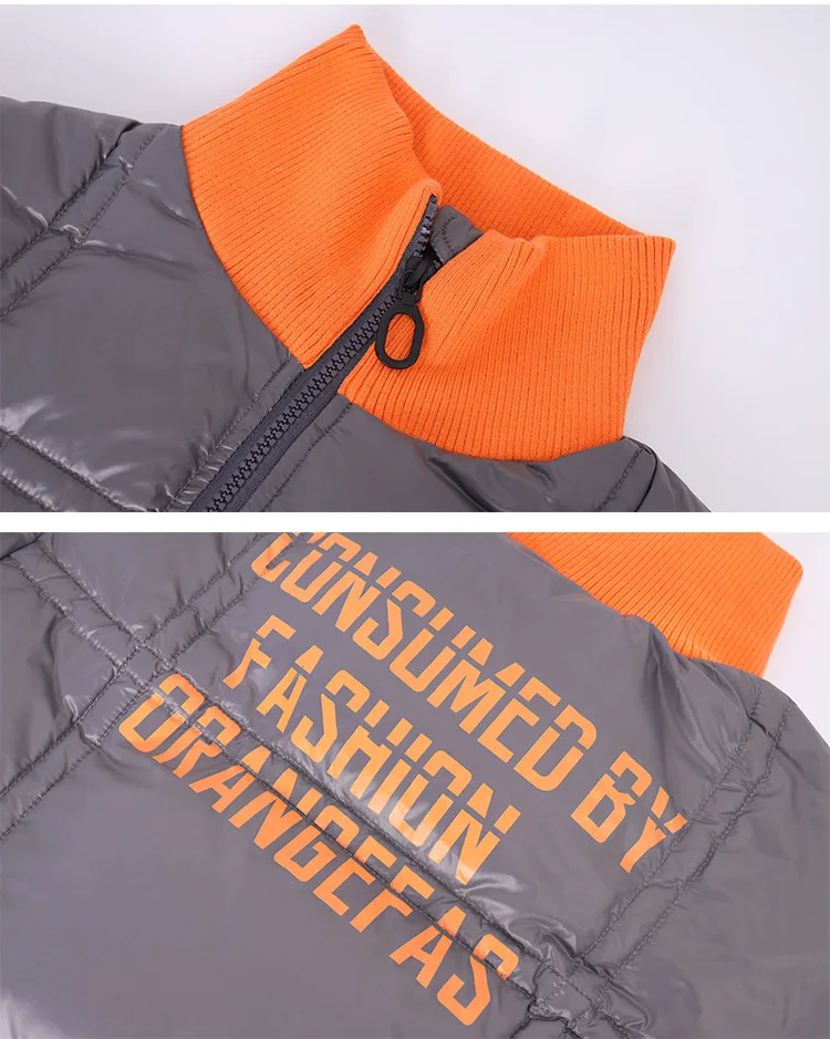 

Winter Overalls Children Korean Loose Oversize Warm Coat Letter Design Parka White Duck Down Jackets Clothing For Girl Boy Y3687