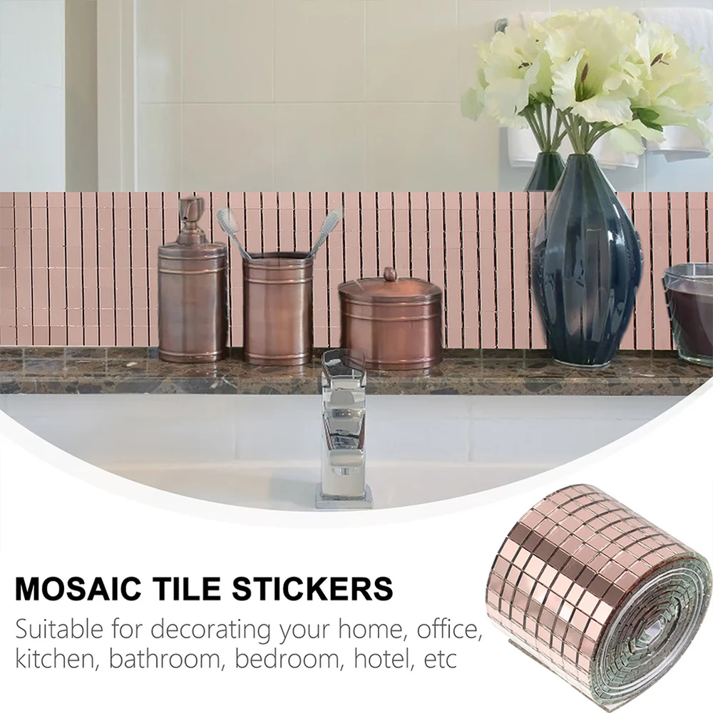 2 рулона клей мозаичная стеклянная плитка мозаика зеркала Стикеры для украшения