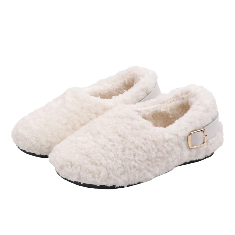 Детская обувь для девочек кроссовки малышей зимние плюшевые теплые однотонные