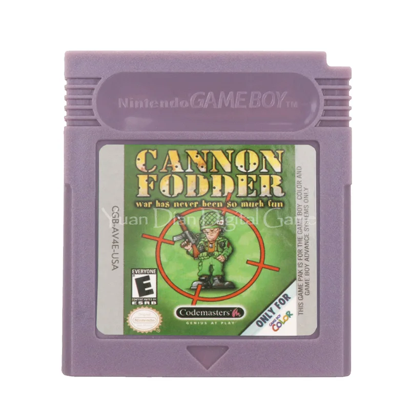 Для Nintendo GBC видеоигр картридж консоль карта Cannon foder War никогда не было так весело
