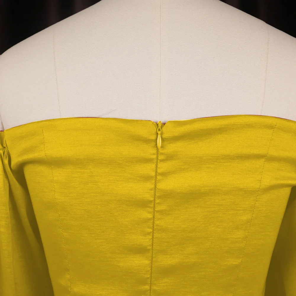 

Stylish Women Dress 2021 Spring New Fashion African Oversized Tube Top Sexy Strapless Lantern Long Sleeve Evening Party Dresses