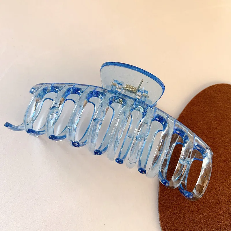 2022 Ins Модные Акриловые прозрачные синие Крабики для волос большие заколки